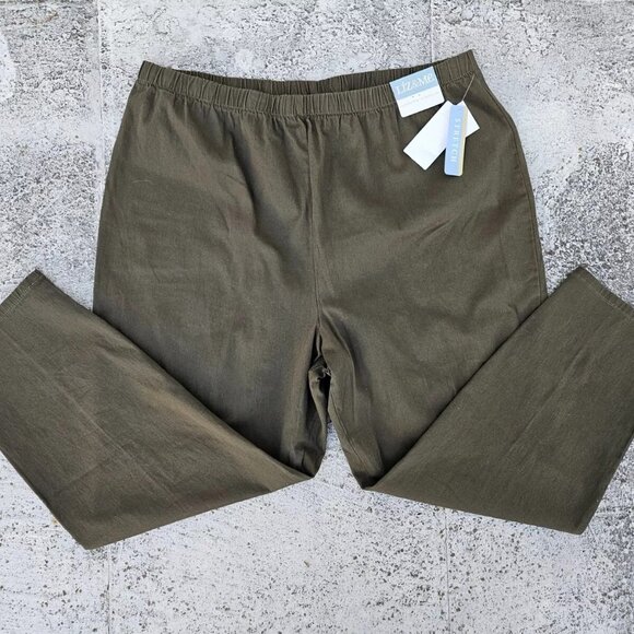 Liz & Me Women Pant Green Stretch Trouser Size 24W Petite NWT $36 - Picture 1 of 9